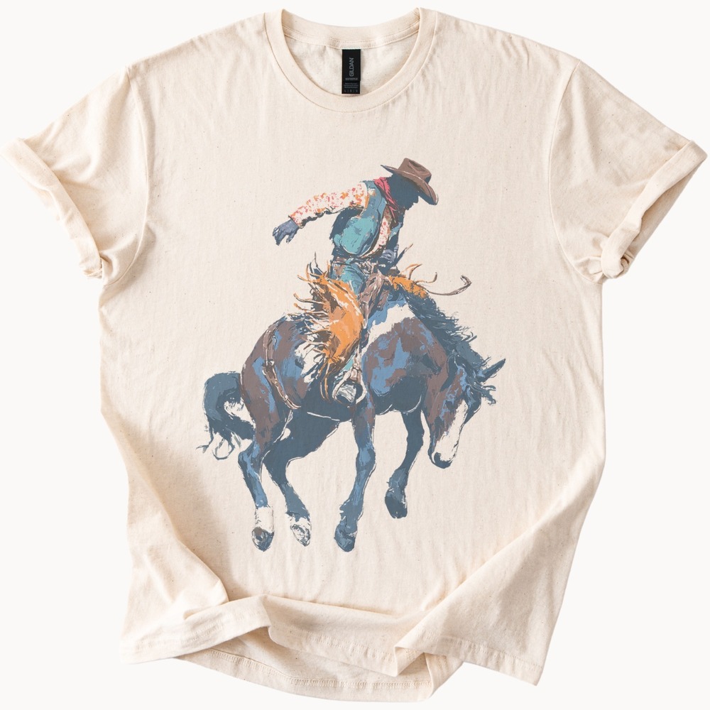 Rearing Horse Flame Graphic Tee Western Energy Art Shirt